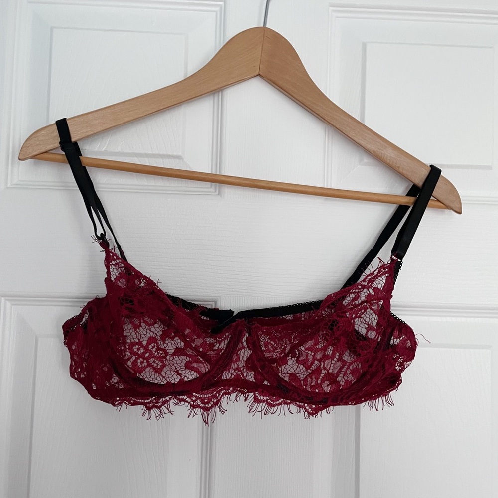Burgundy Lace Bralette